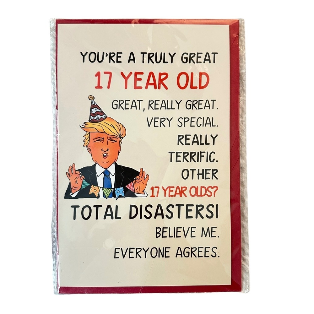 Funny Trump 17 Year Old Birthday Card‎ Greeting Card with Envelope